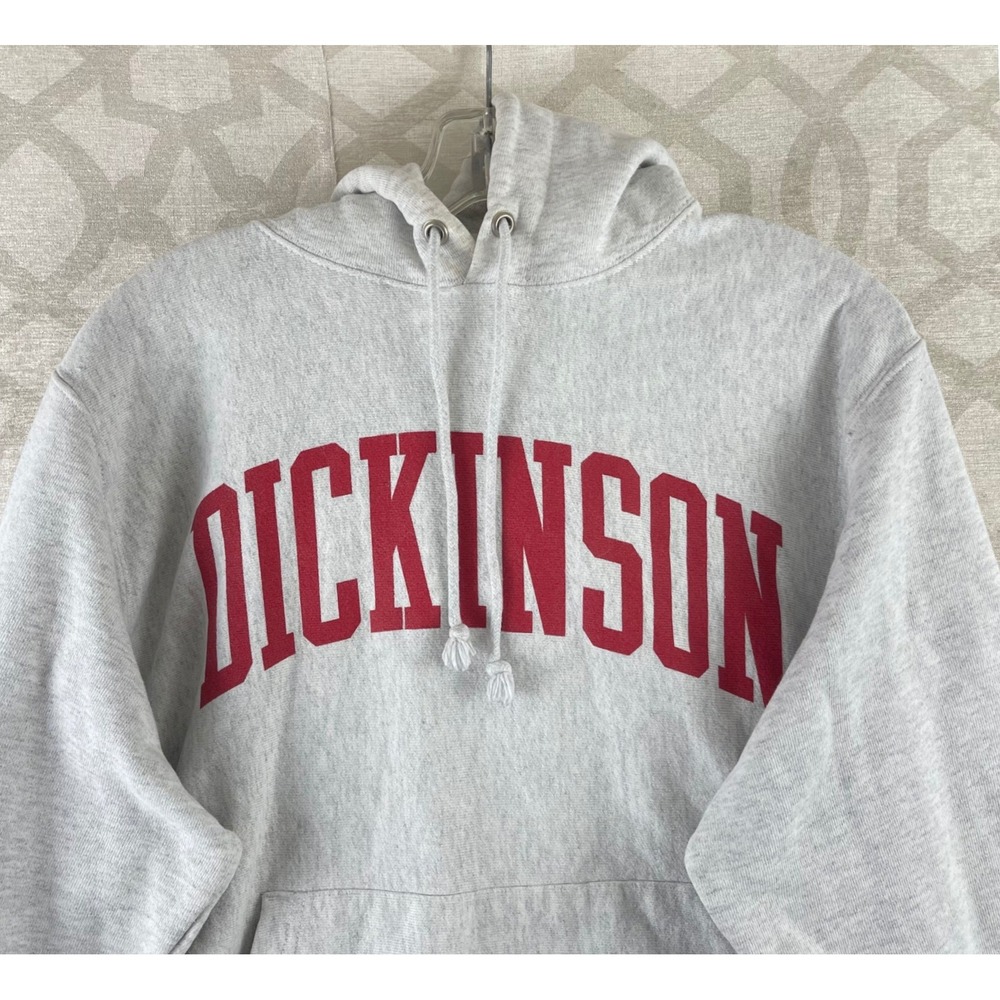 Champion Reverse Weave Mens Medium Gray Dickinson College Heavyweight Hoodie - Picture 6 of 9